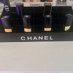 lipstick holder Black acrylic white letters